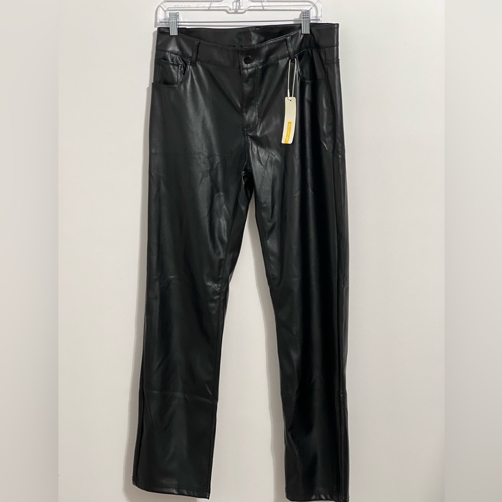 Black Faux Leather pants NWT size XL